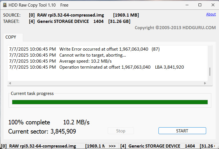 HDD 1.10..... rpi3.32-64 error.jpg